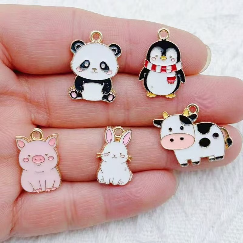 Jewelry Making Party - 10pcs Cartoon Penguin Panda DIY Korean