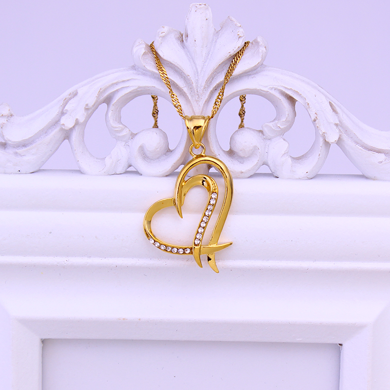 Jewelry Making New Zealand - FS Heart Pendant Necklace Gold Jewelry