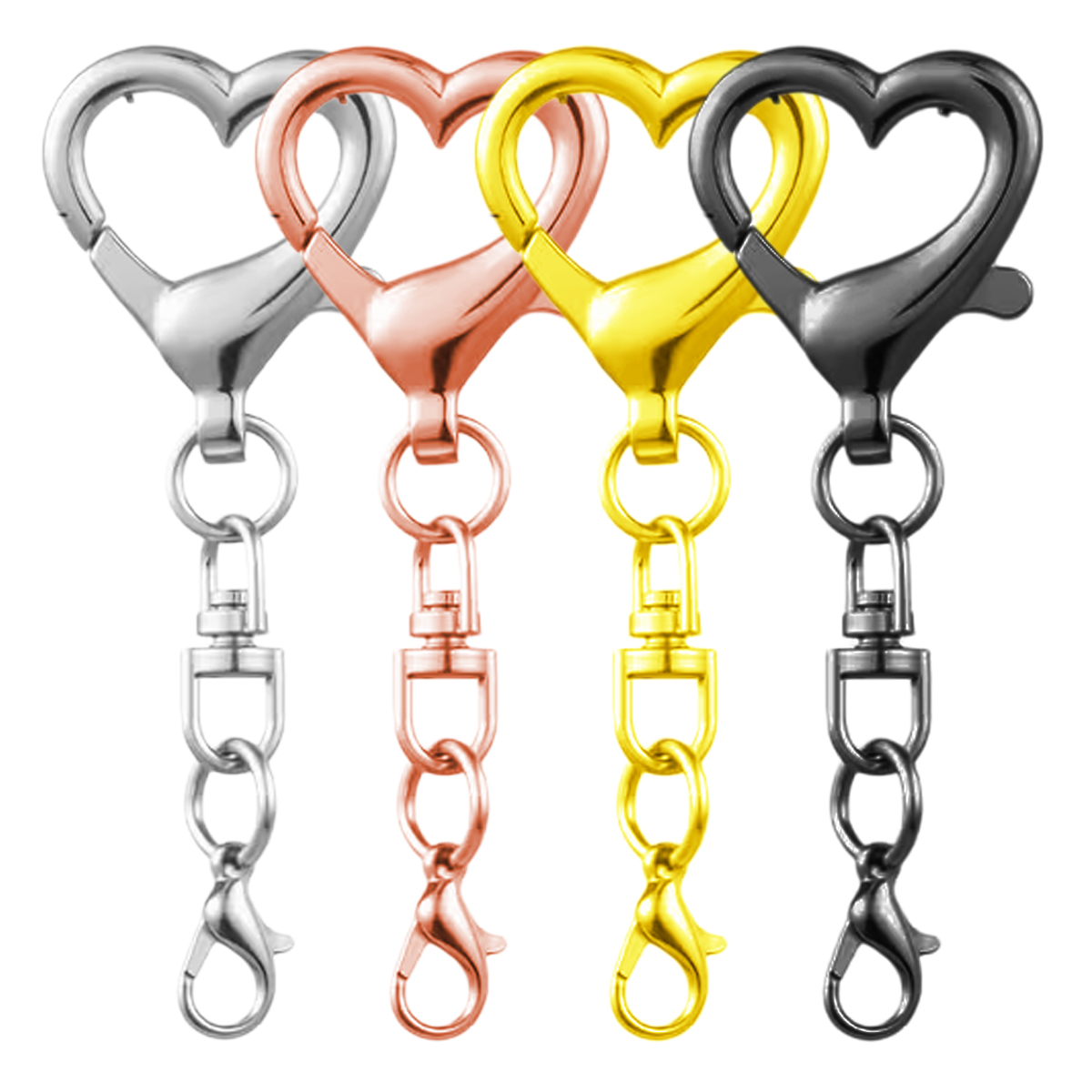 Jewelry Making Factory - 5/15/30Pcs Heart Shaped Swivel Clasp Spring
