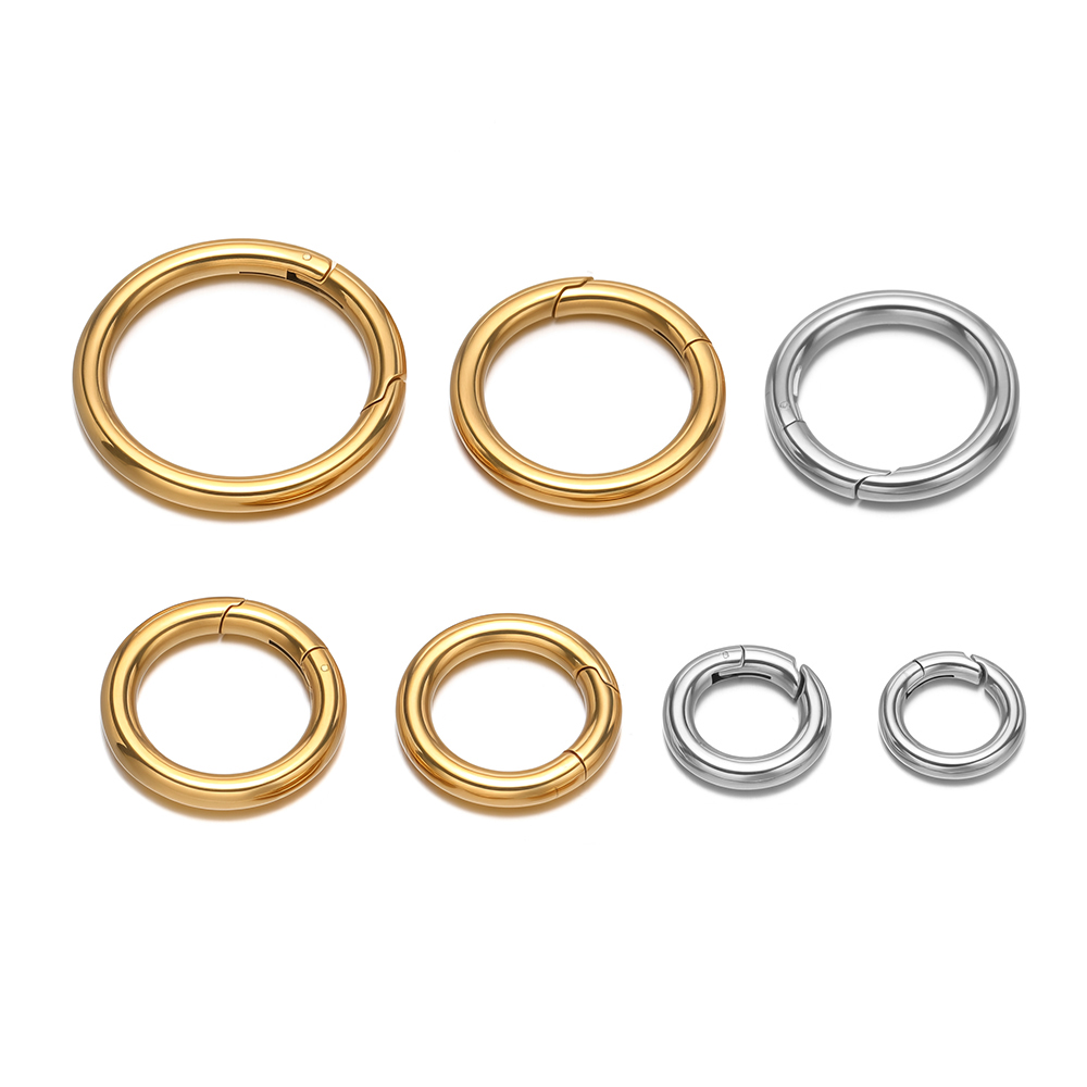 Jewelry Making Factory - 2Pcs/Lot Round Spring Clasps Stainless Steel