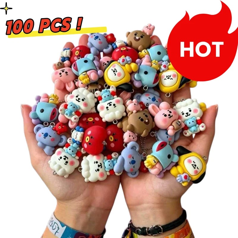 Jewelry Making Factory - 7pcs BT21 Resin Cartoon Charm DIY