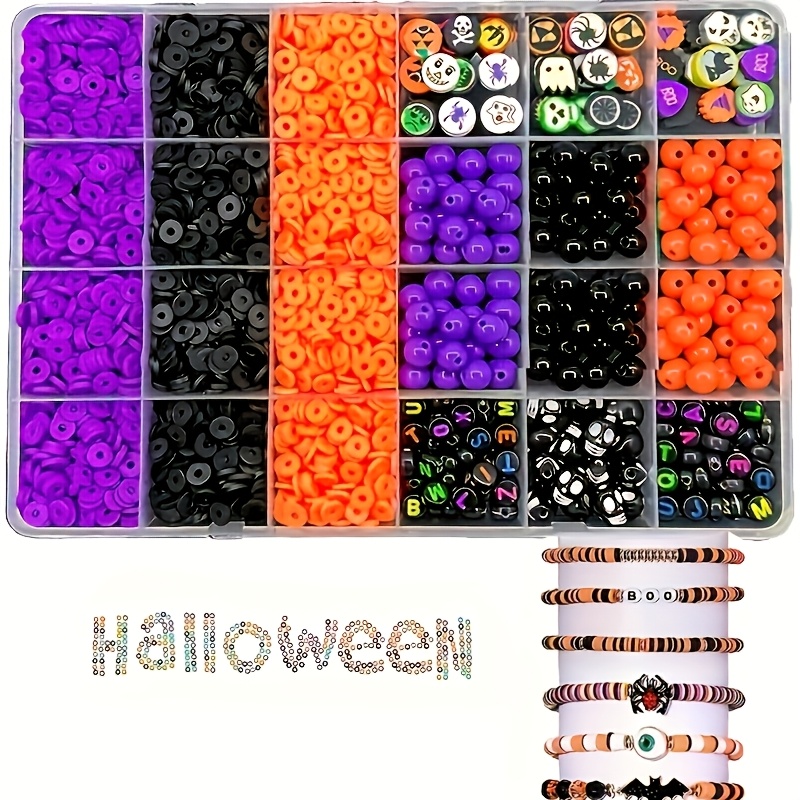 Bead Organizer Tray - 2700pcs， Halloween colored round bead soft