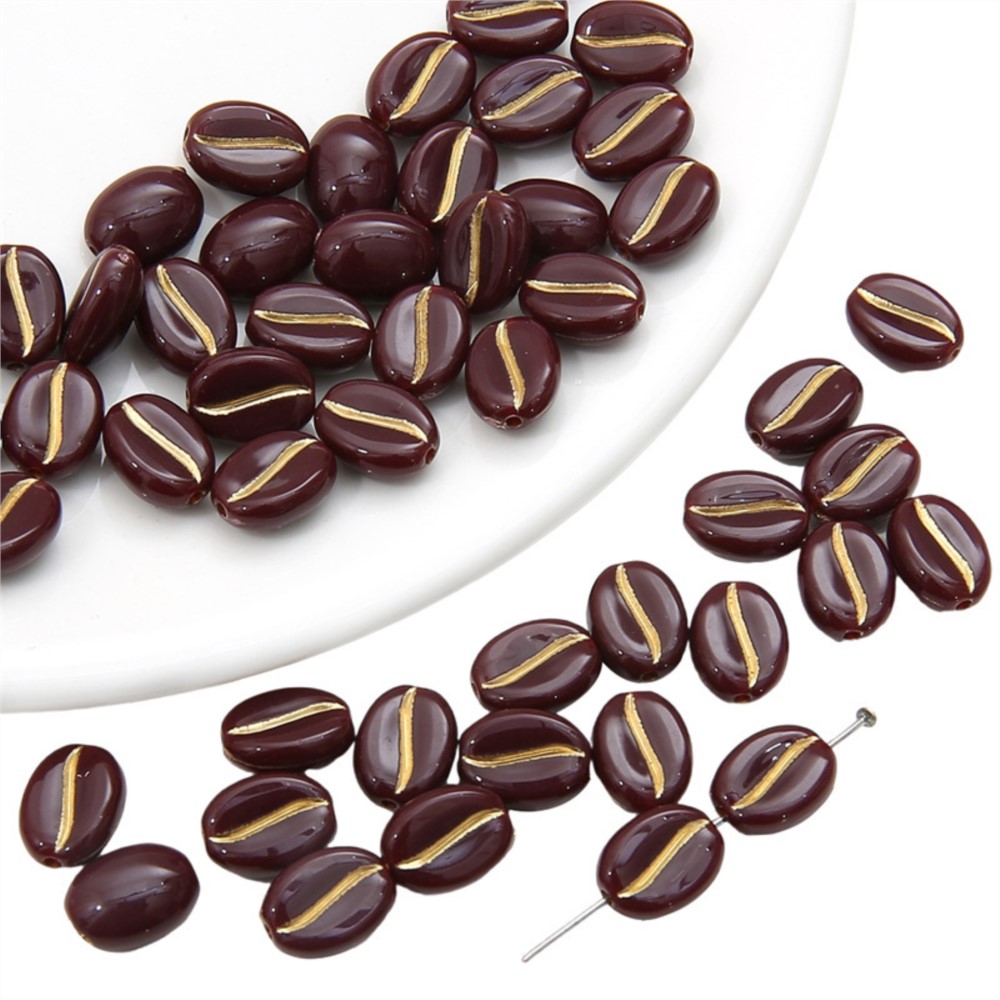 Jewelry Making Materials Wholesale - 30Pcs/Lot 11x8mm Acrylic Coffee Bean Loose