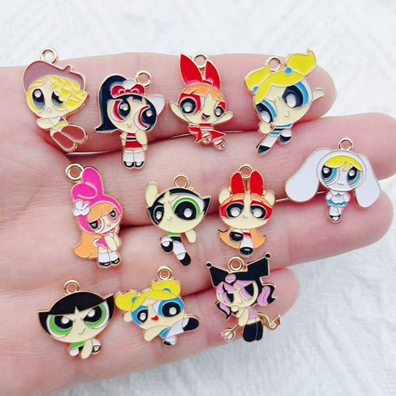 10pcs Alloy Oil-Dripping Carto - Jewelry Making Factory ulasan dan harga