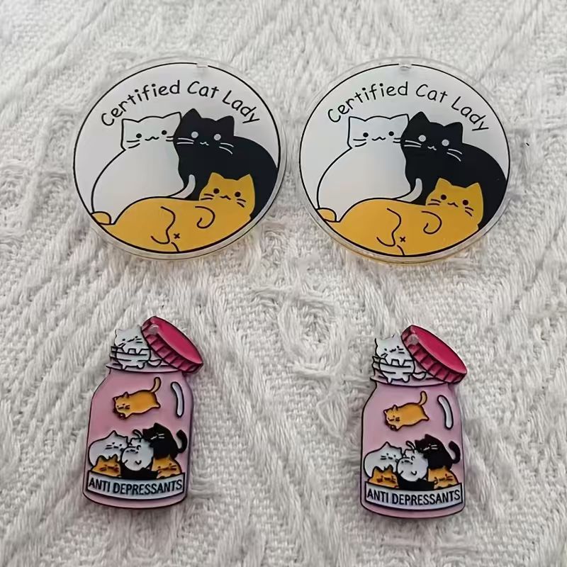 10pcs acrylic cute cat pendant - Jewelry Making Party ulasan dan harga
