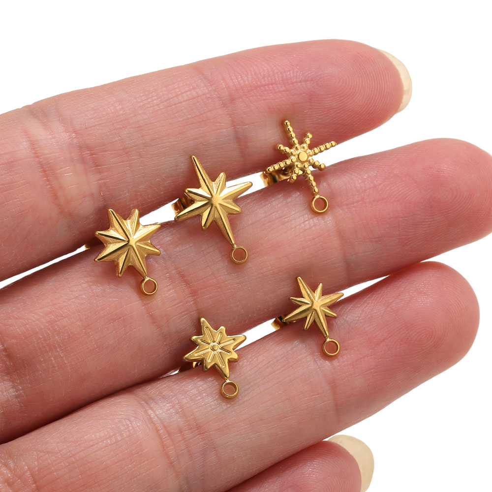 6pcs Stainless Steel Star Earr - Jewelry Making Tools List ulasan dan harga