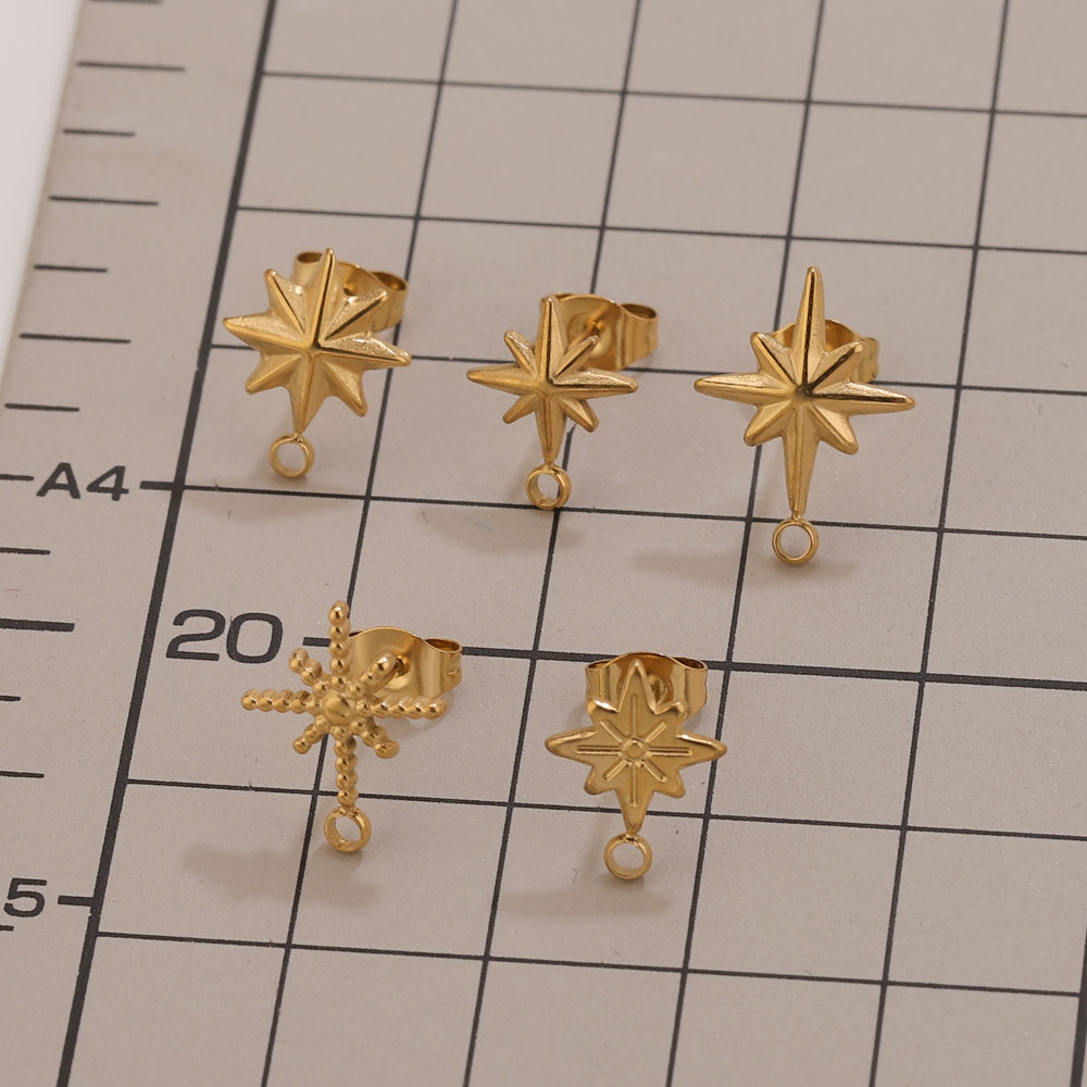 6pcs Stainless Steel Star Earr - Jewelry Making Tools List ulasan dan harga