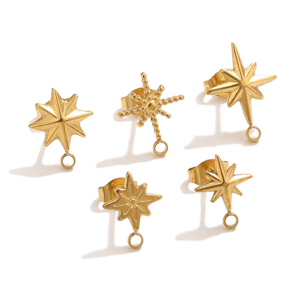 6pcs Stainless Steel Star Earr - Jewelry Making Tools List ulasan dan harga