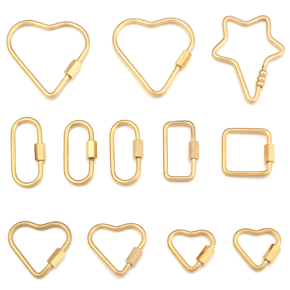 2pcs Gold Stainless Steel Hear - Jewelry Making Essentials ulasan dan harga