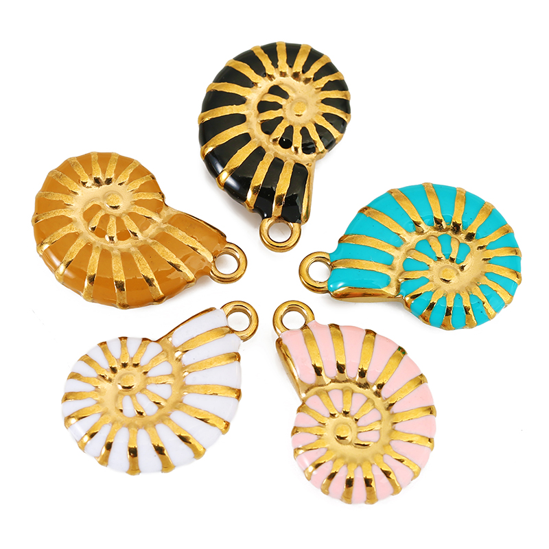 4pcs Stainless Steel Conch Gol - Jewelry Making Materials Wholesale ulasan dan harga