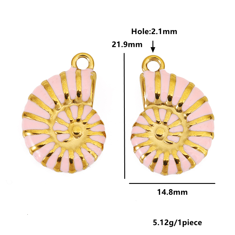 4pcs Stainless Steel Conch Gol - Jewelry Making Materials Wholesale ulasan dan harga