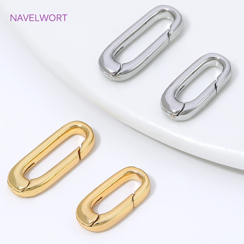 1/2/4Pcs 18K Gold Plated Oval  - Jewelry Making Essentials ulasan dan harga
