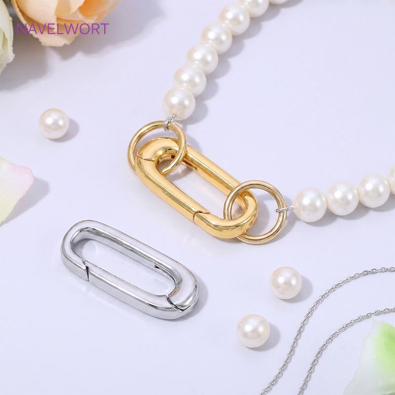 1/2/4Pcs 18K Gold Plated Oval  - Jewelry Making Essentials ulasan dan harga