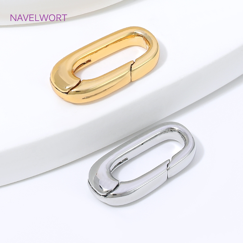 1/2/4Pcs 18K Gold Plated Oval  - Jewelry Making Essentials ulasan dan harga