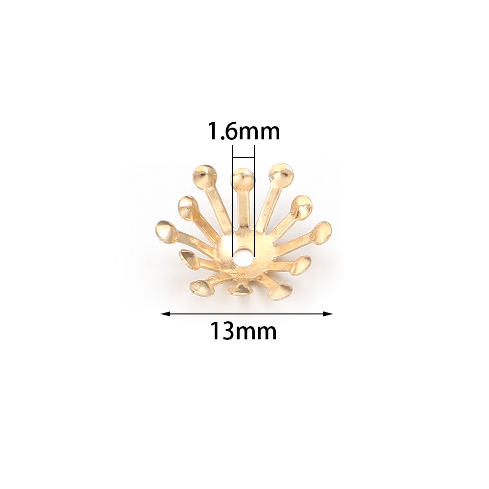 100Pcs Diameter 13MM Gold Colo - Jewelry Making Materials Wholesale ulasan dan harga