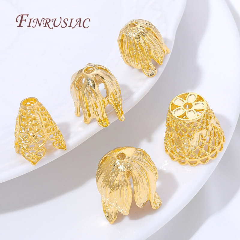 18K Gold Plated Tassel End Cap - Jewelry Making Materials Wholesale ulasan dan harga