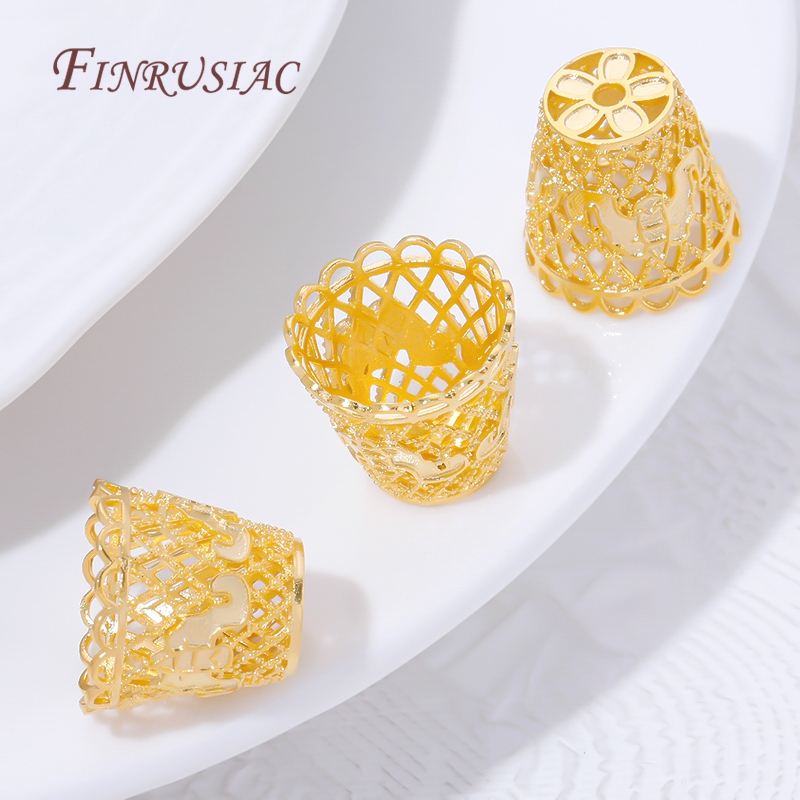 18K Gold Plated Tassel End Cap - Jewelry Making Materials Wholesale ulasan dan harga