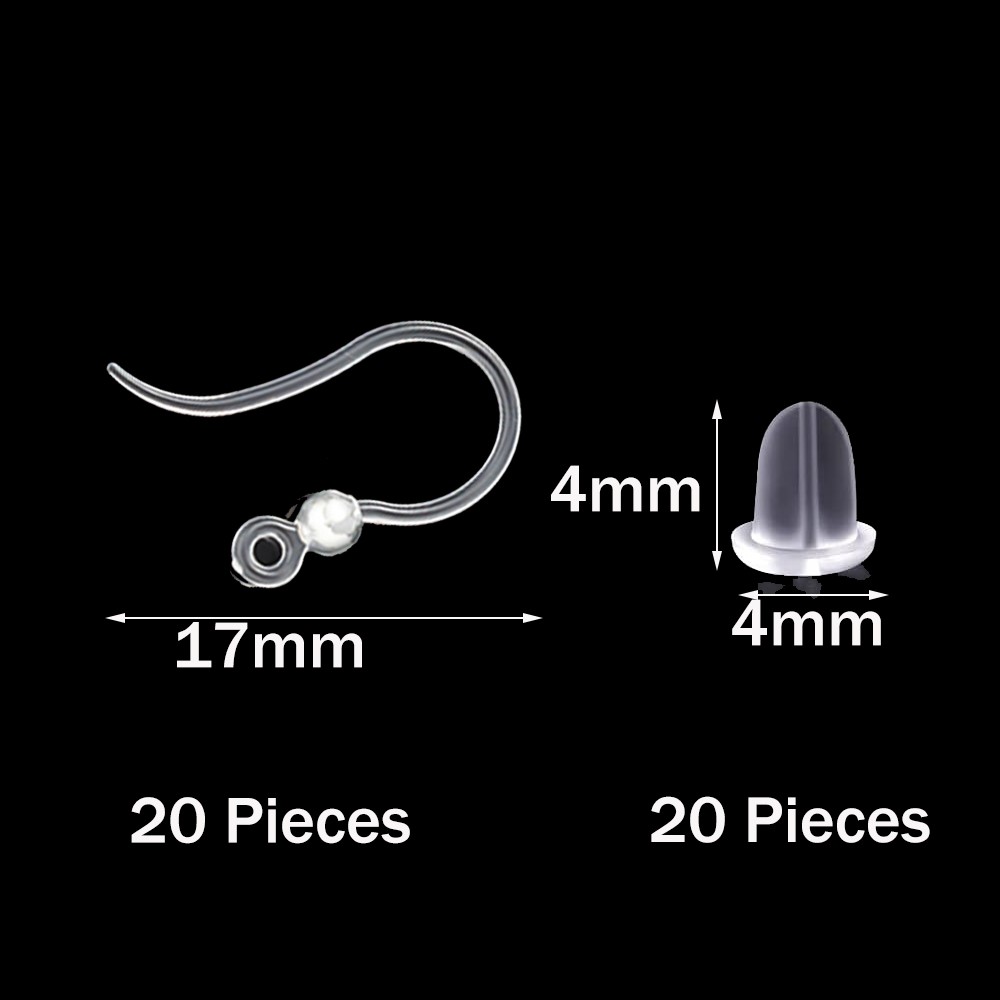 40pcs Clear Plastic Earring Ho - Jewelry Making Essentials ulasan dan harga