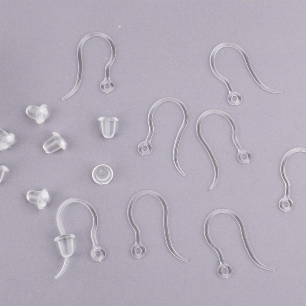 40pcs Clear Plastic Earring Ho - Jewelry Making Essentials ulasan dan harga