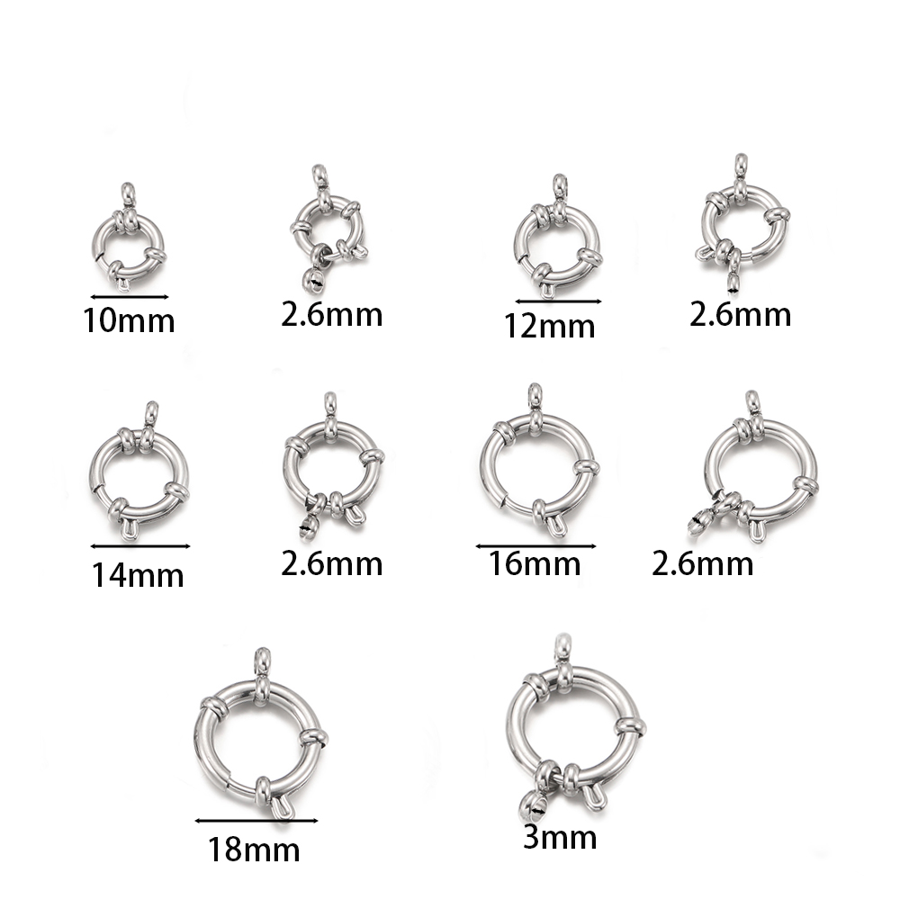 2pcs Stainless Steel Round Spr - Jewelry Making Factory ulasan dan harga