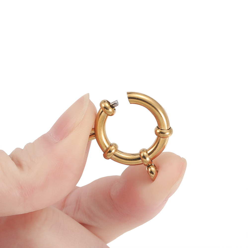 2pcs Stainless Steel Round Spr - Jewelry Making Factory ulasan dan harga