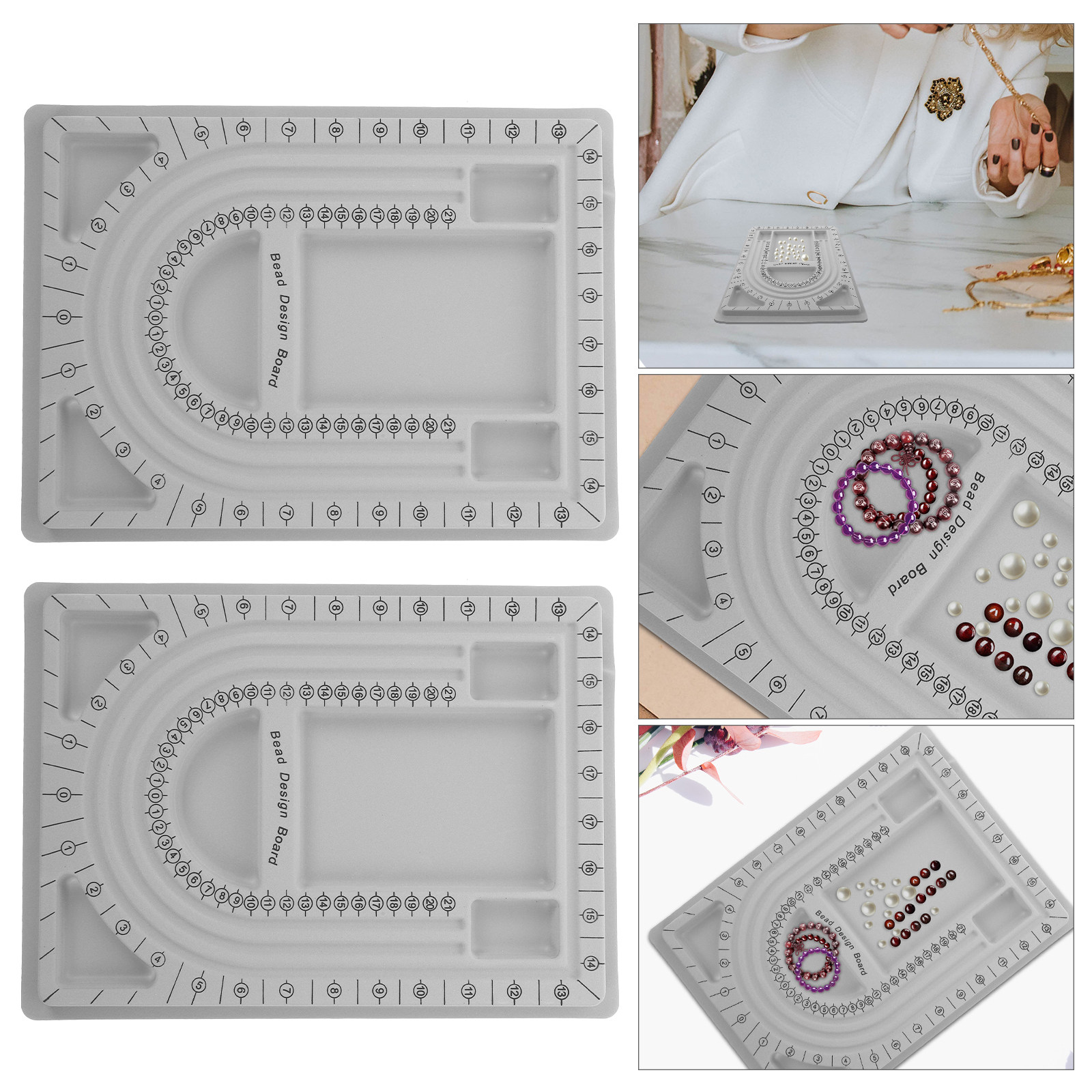 2Pcs Bead Design Board Jewelry - Bead Organizer Tray ulasan dan harga