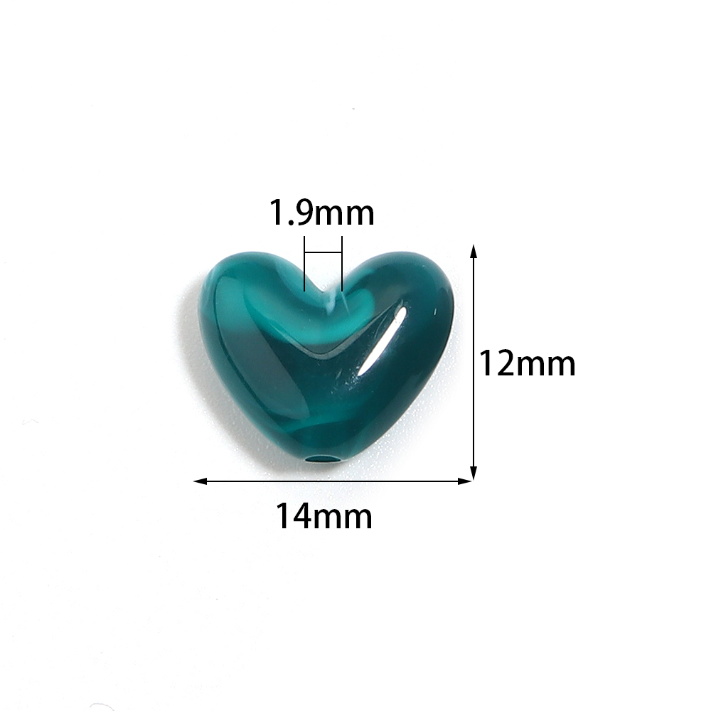 20pcs double Colour Heart Bead - Jewelry Making Materials Wholesale ulasan dan harga