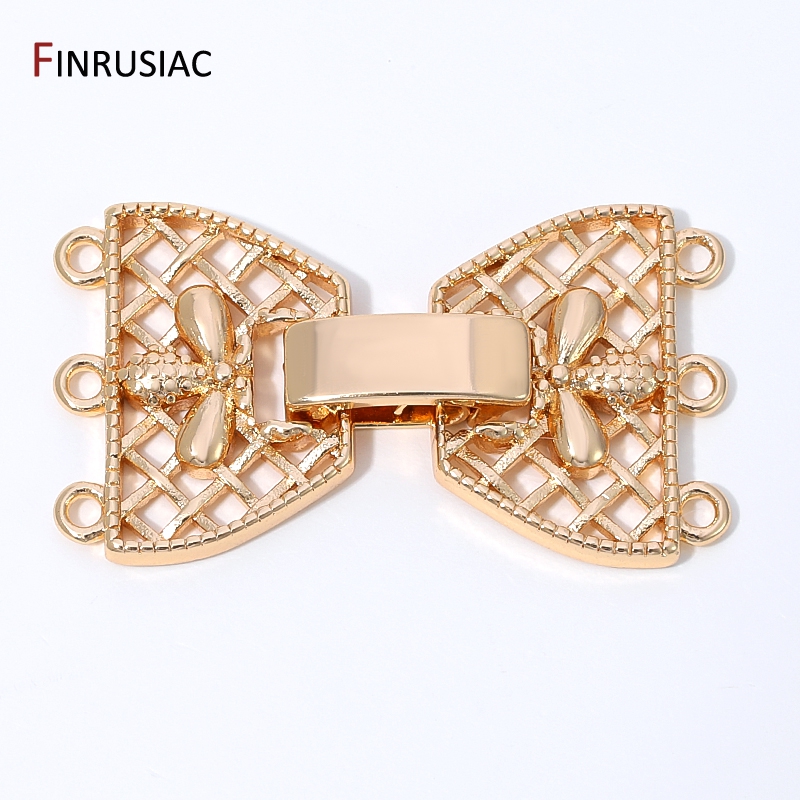 14K Gold Plated Brass 3-Row Pe - Jewelry Making Essentials ulasan dan harga