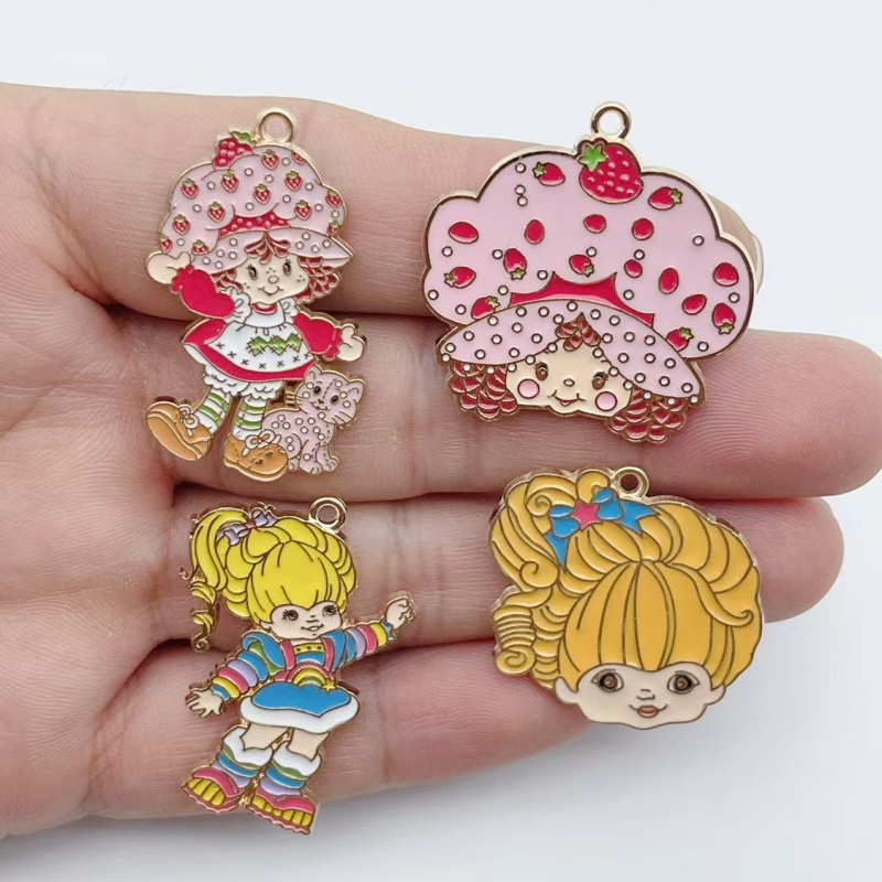 10pcs Cute Little Girl Enamel  - Jewelry Making Factory ulasan dan harga