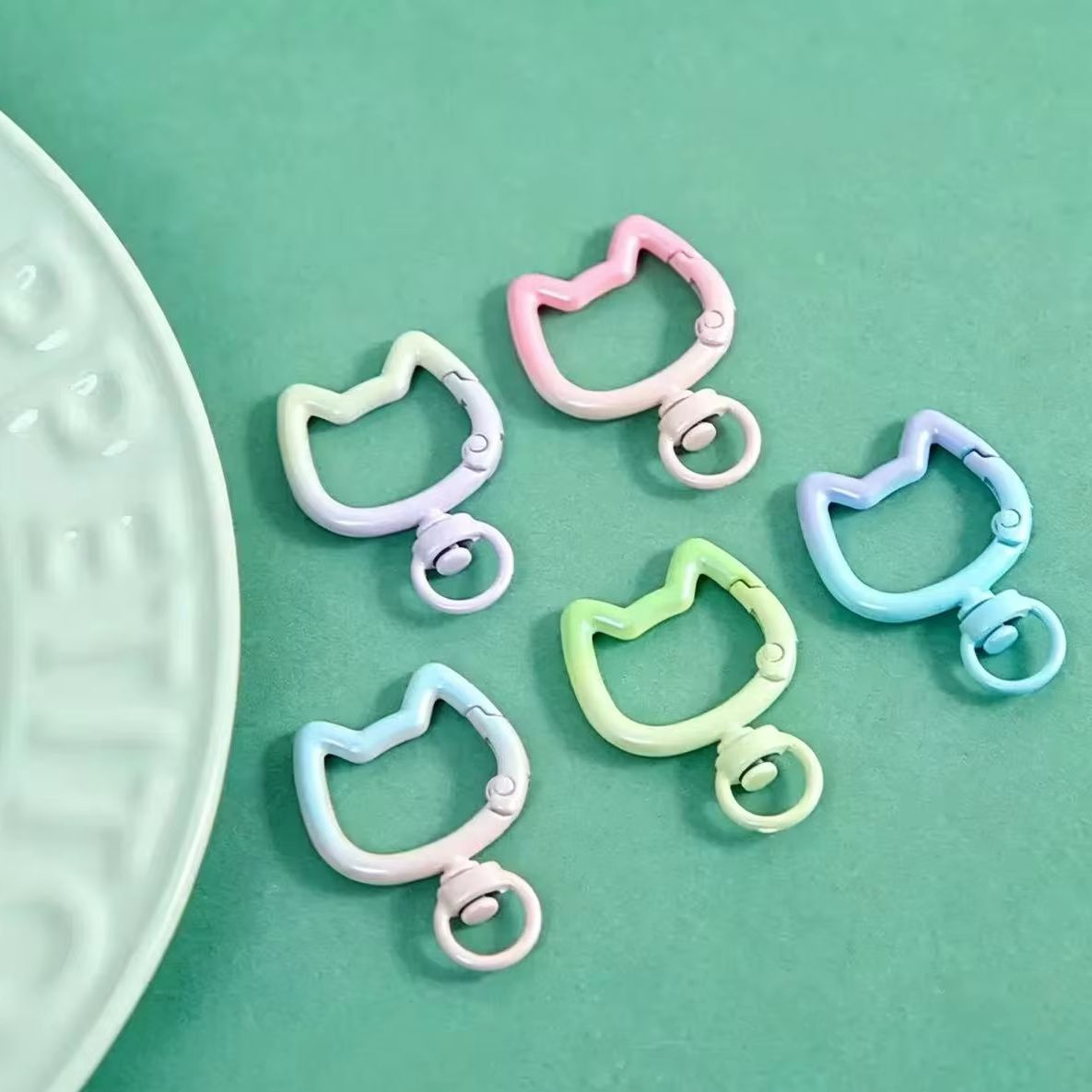 5-10PCS Gradient Cute Cat Clas - Jewelry Making Essentials ulasan dan harga