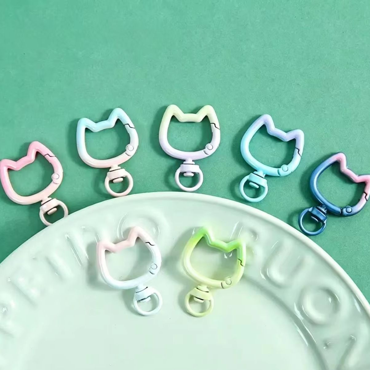 5-10PCS Gradient Cute Cat Clas - Jewelry Making Essentials ulasan dan harga